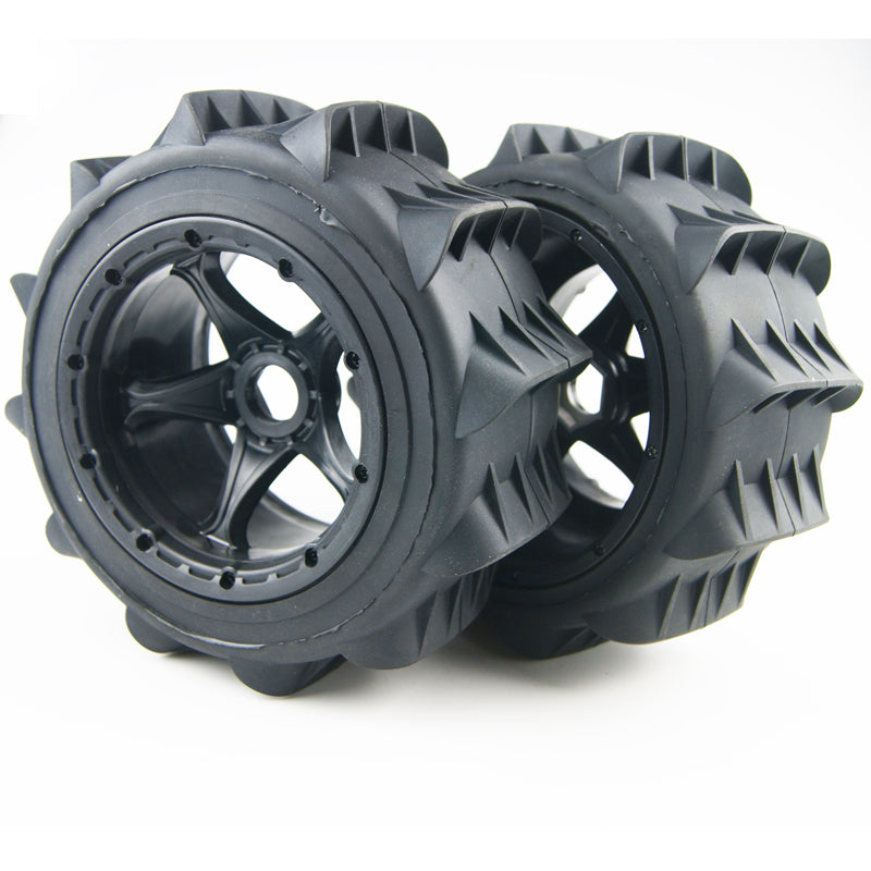 ( CN,US ) HD sand tires wheels Fits HPI Baja 5B 5T King Motor  190 x90mm 24mm metal hex