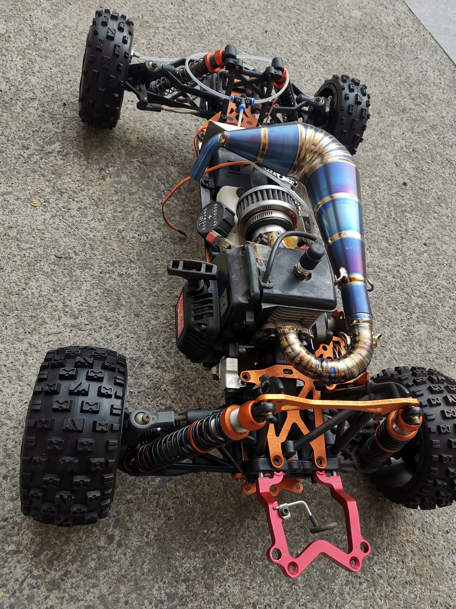 ( CN ) Curved Titanium Exhaust Pipe for Rovan HPI KM Baja 5B