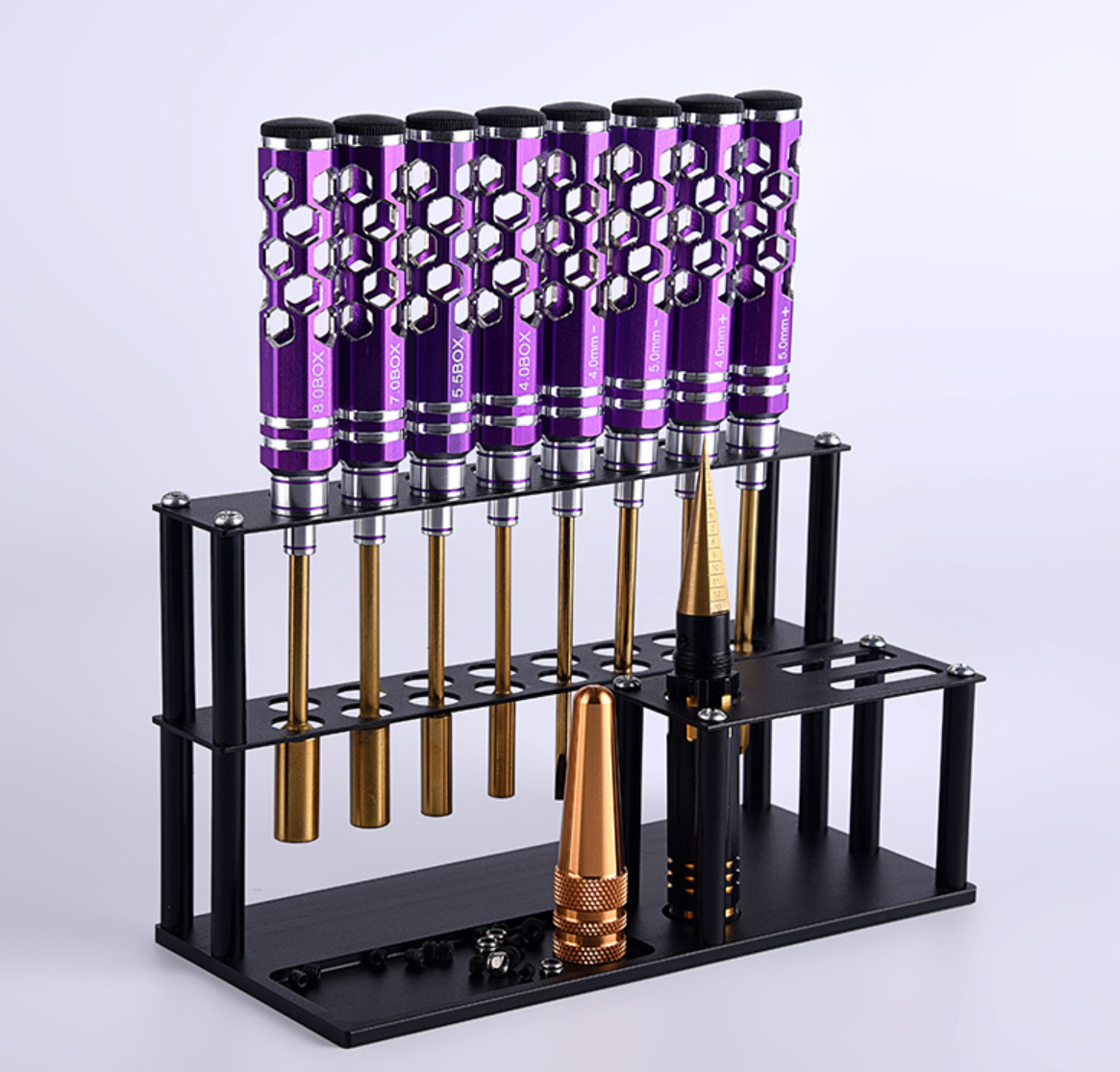 30 Hole Without Tools Screwdriver Storage Rack Holder Screwdriver Organizers for Hex Cross Screw Driver RC Tools Frame