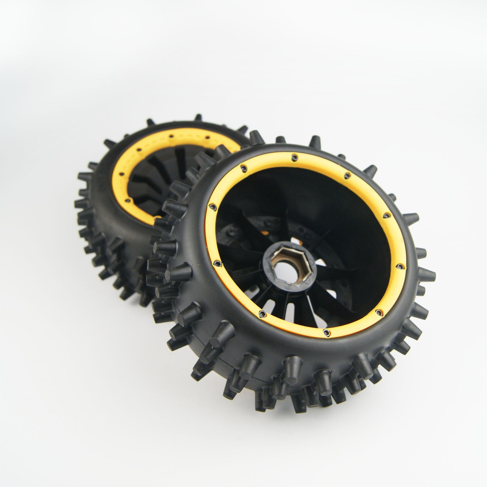 ( CN, US) New Strong Nipple Tires Wheels Yellow Bead lock for HPI Rovan KM Baja 5b 5t SS DBXL LT 5ive T