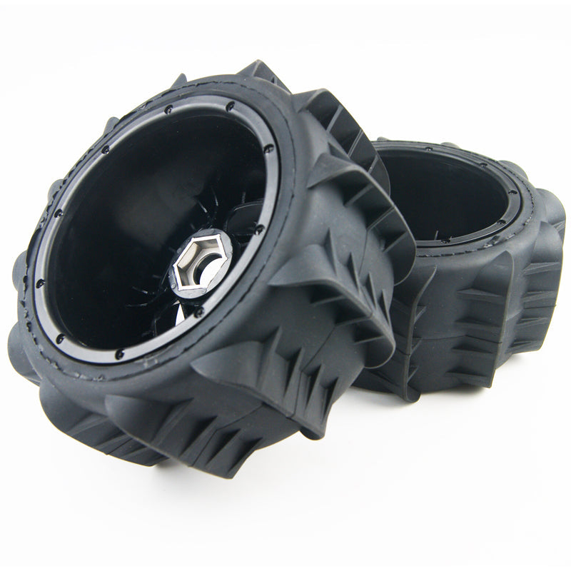 ( CN,US ) HD sand tires wheels Fits HPI Baja 5B 5T King Motor  190 x90mm 24mm metal hex