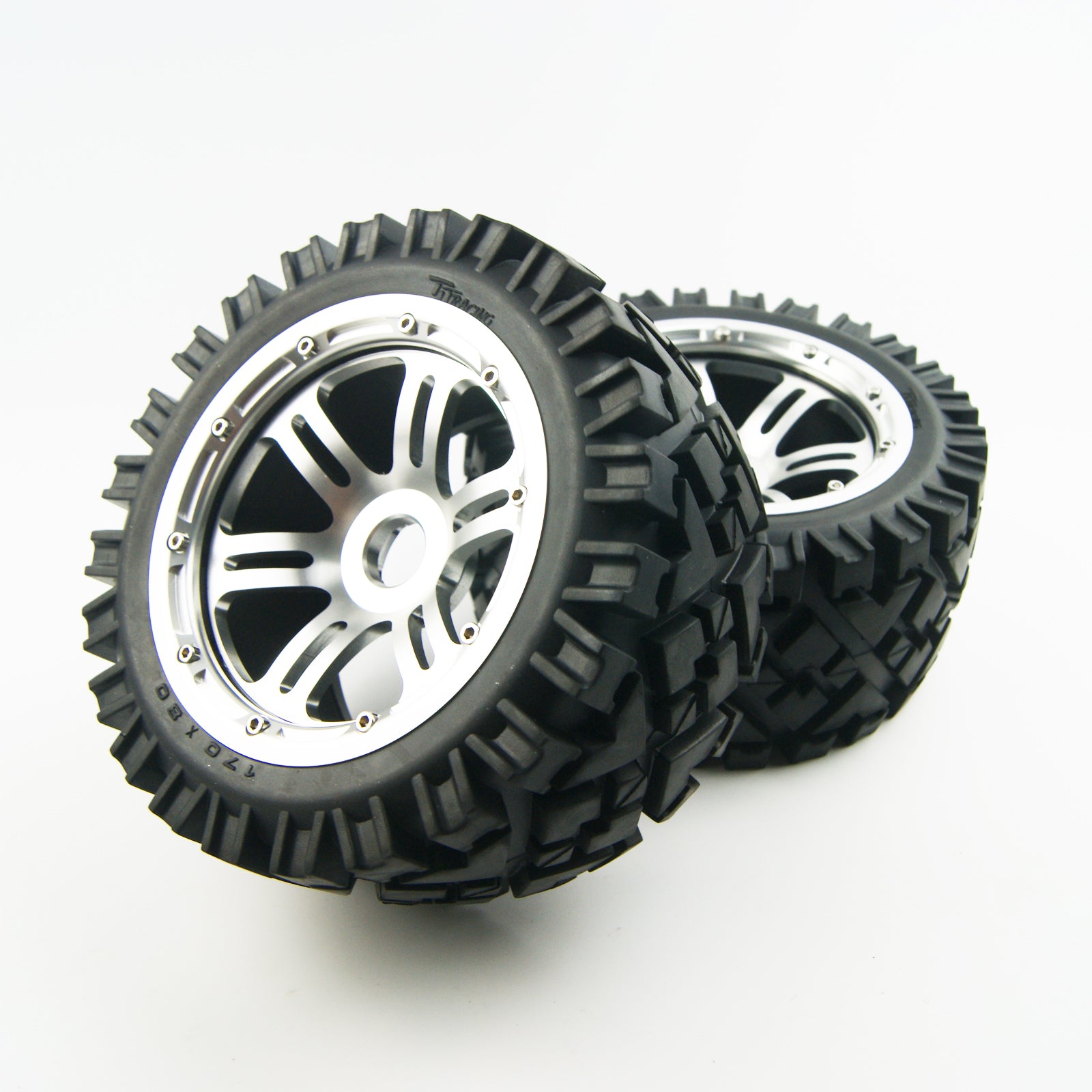 ( CN,US ) Front Rear All Terrain Tyre tire Wheel with Half Alloy Wheel for Rovan King Motor HPI baja 5b SS