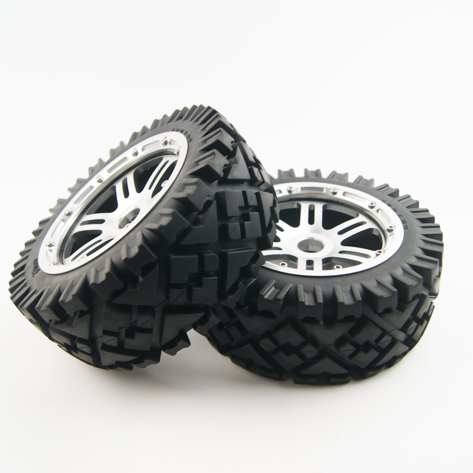 ( CN,US ) Front Rear All Terrain Tyre tire Wheel with Half Alloy Wheel for Rovan King Motor HPI baja 5b SS