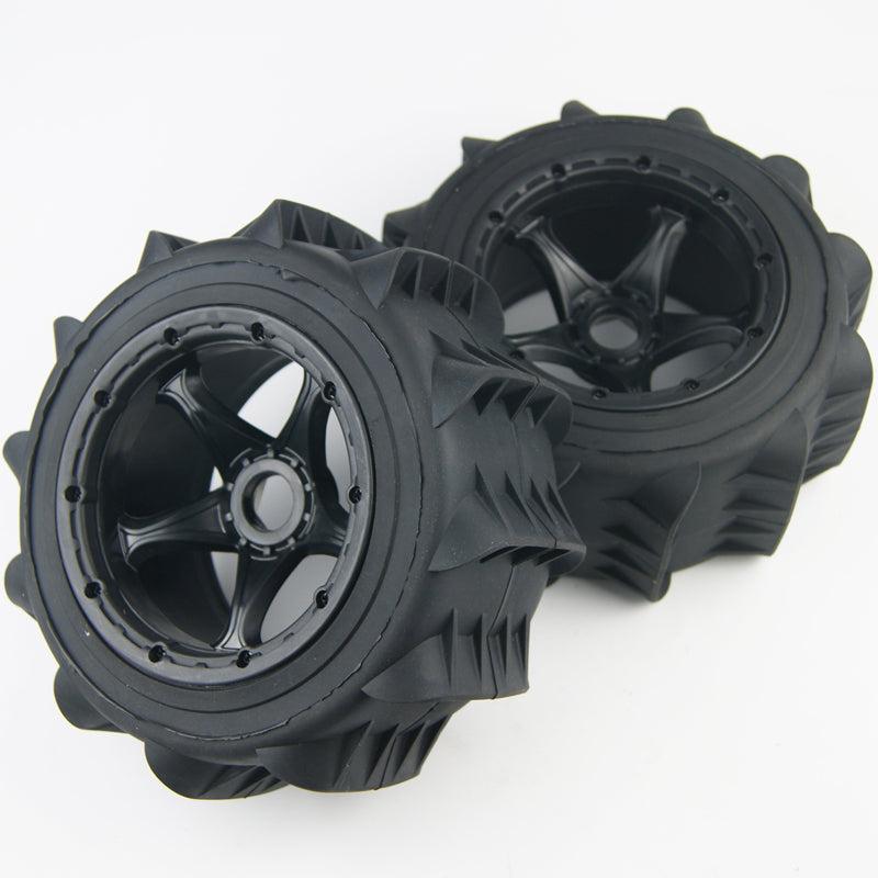 ( CN,US ) HD sand tires wheels Fits HPI Baja 5B 5T King Motor  190 x90mm 24mm metal hex