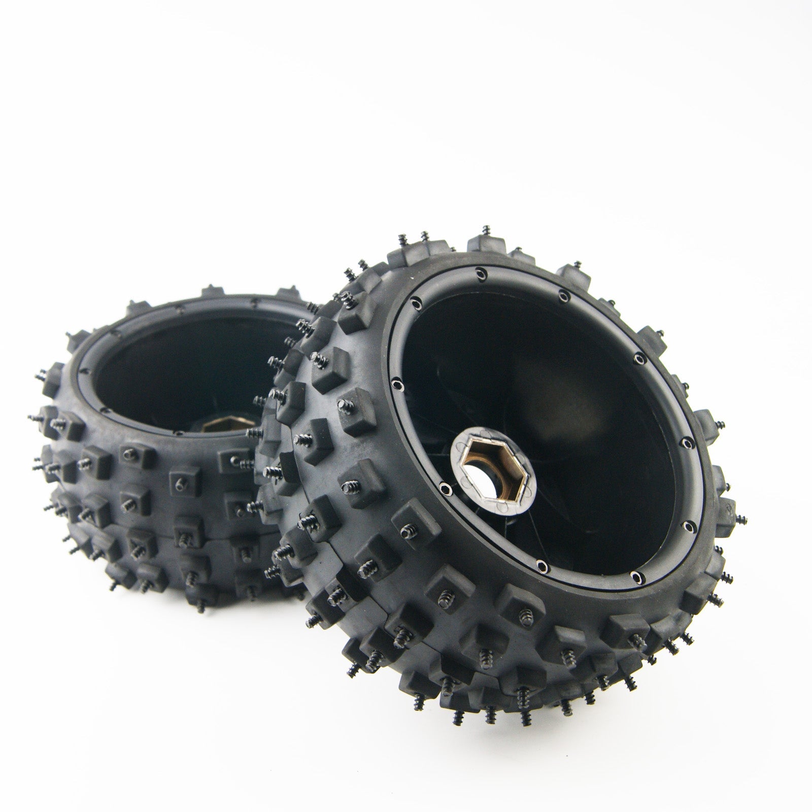 ( CN,US ) Knobby Ice Tires wheels with screws for hpi rovan kingmotor baja 5b Buggy