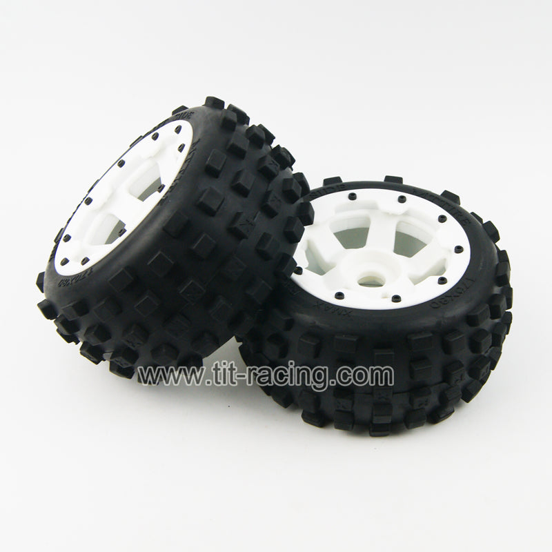 ( CN,US ) Rear knobby tire wheel kit for hpi km rovan baja 5b