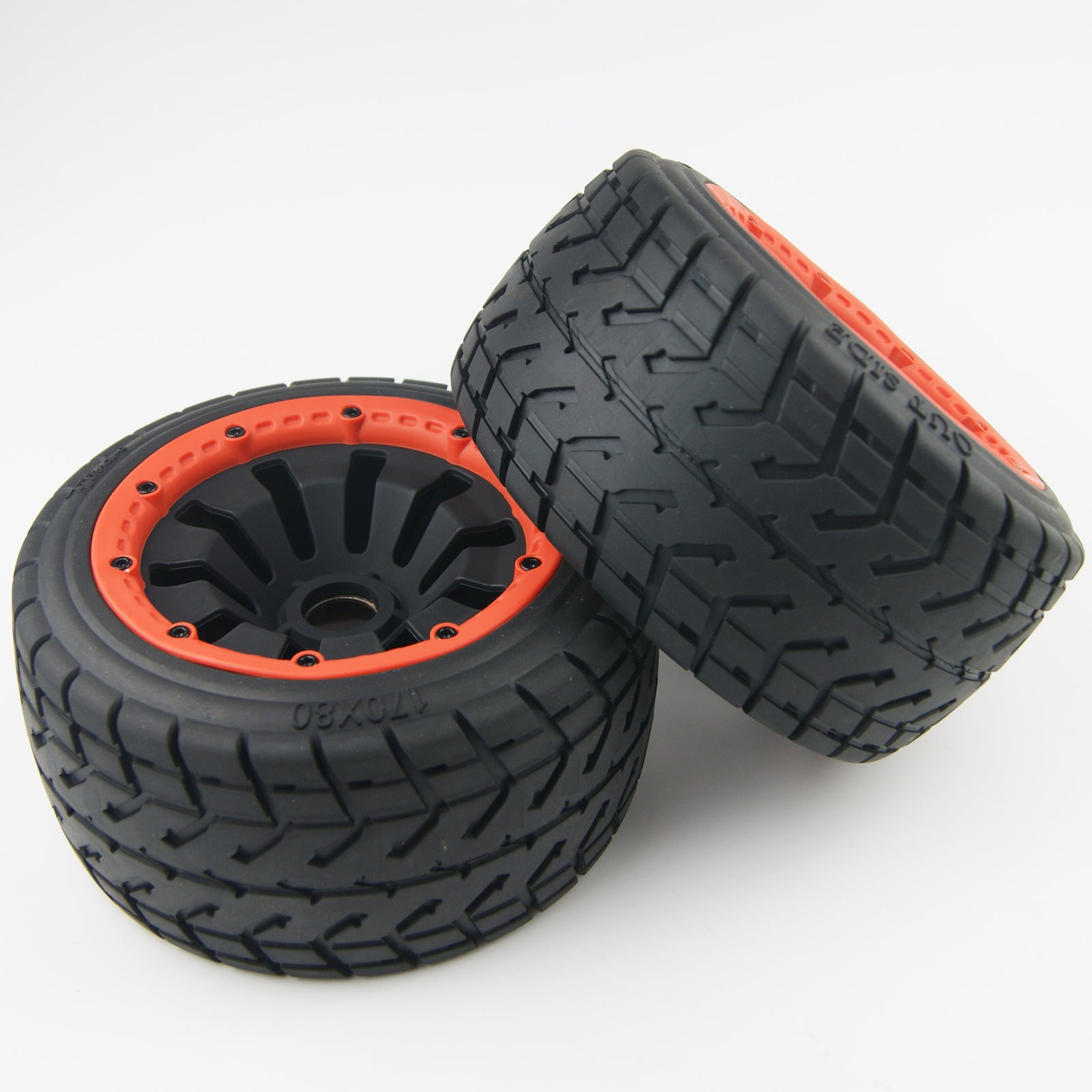 ( CN, US ) Upgrade Front rear wheel tyre set (Metal Hex wheel, PU foam, belted tire) 170mm x 80mm 60mm
