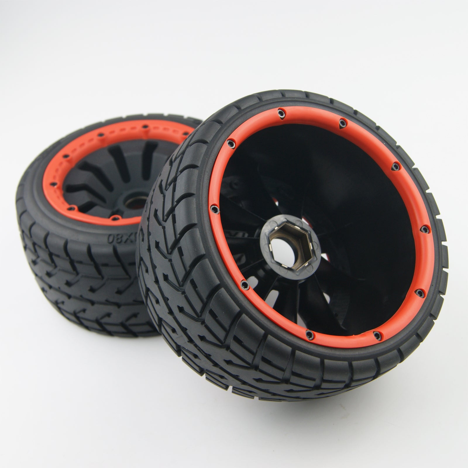 ( CN, US ) Upgrade Front rear wheel tyre set (Metal Hex wheel, PU foam, belted tire) 170mm x 80mm 60mm