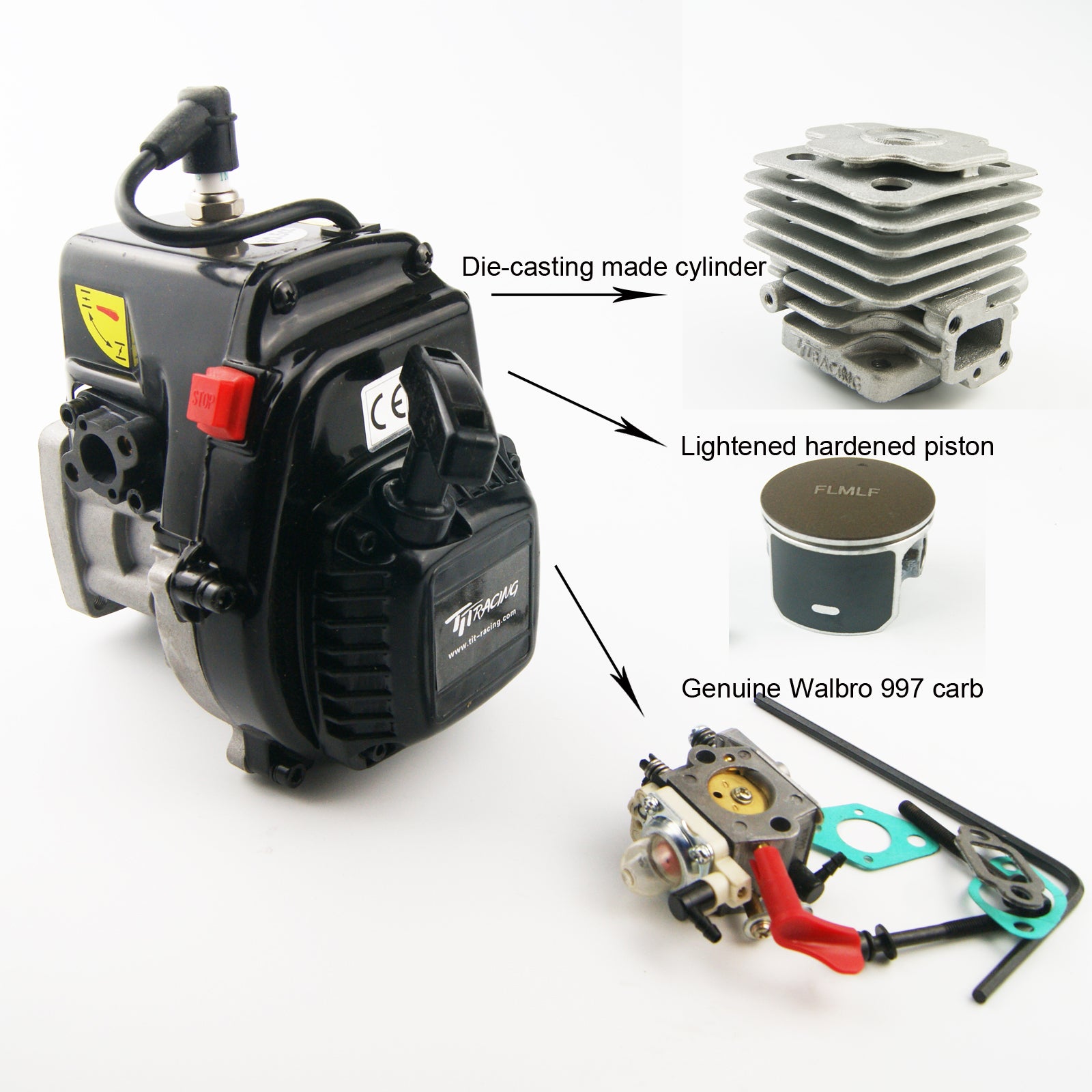 ( CN,US ) T305 TIT NEW Upgraded 30.5cc engines fit hpi km baja 5b 5t buggy truck losi DBXL