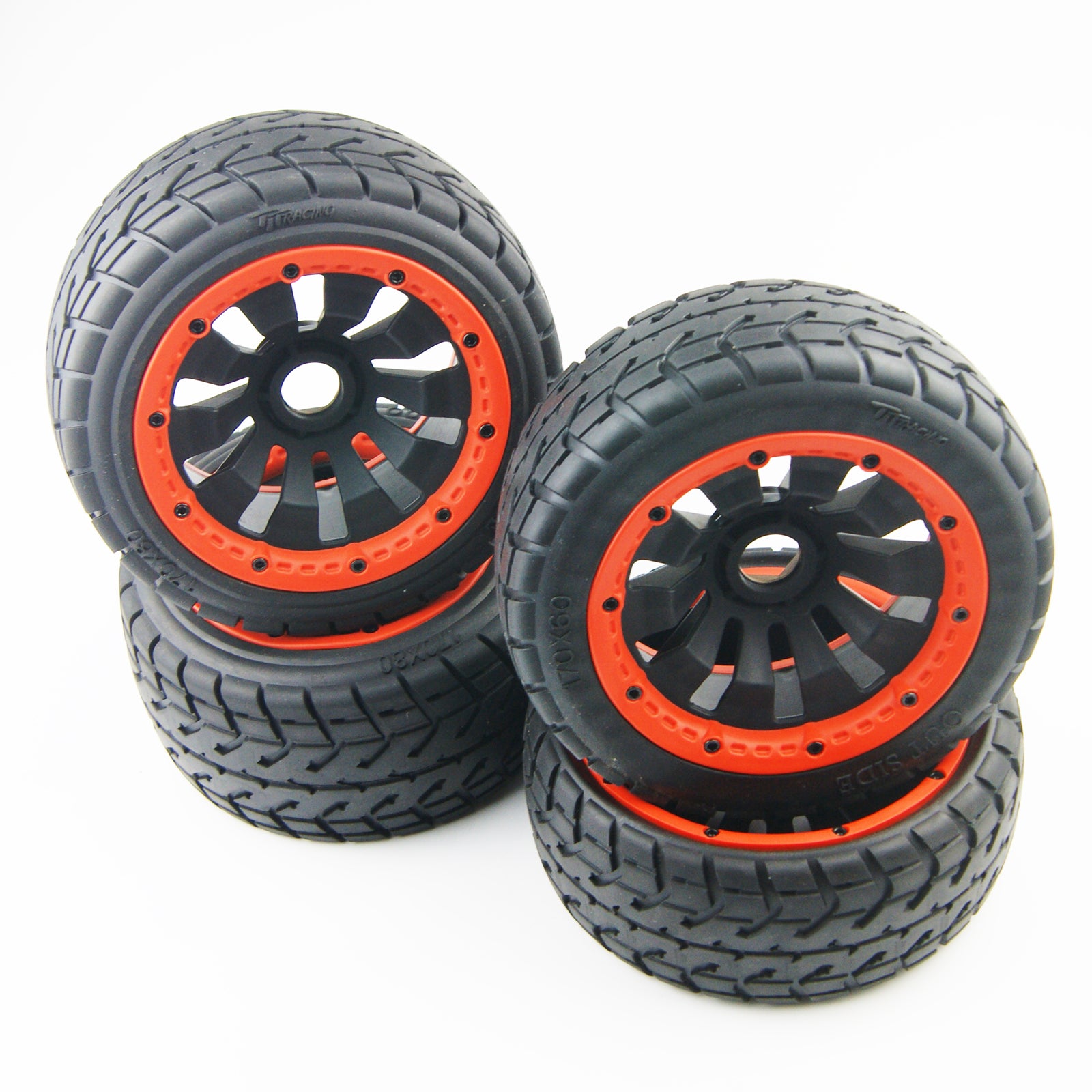 ( CN, US ) Upgrade Front rear wheel tyre set (Metal Hex wheel, PU foam, belted tire) 170mm x 80mm 60mm