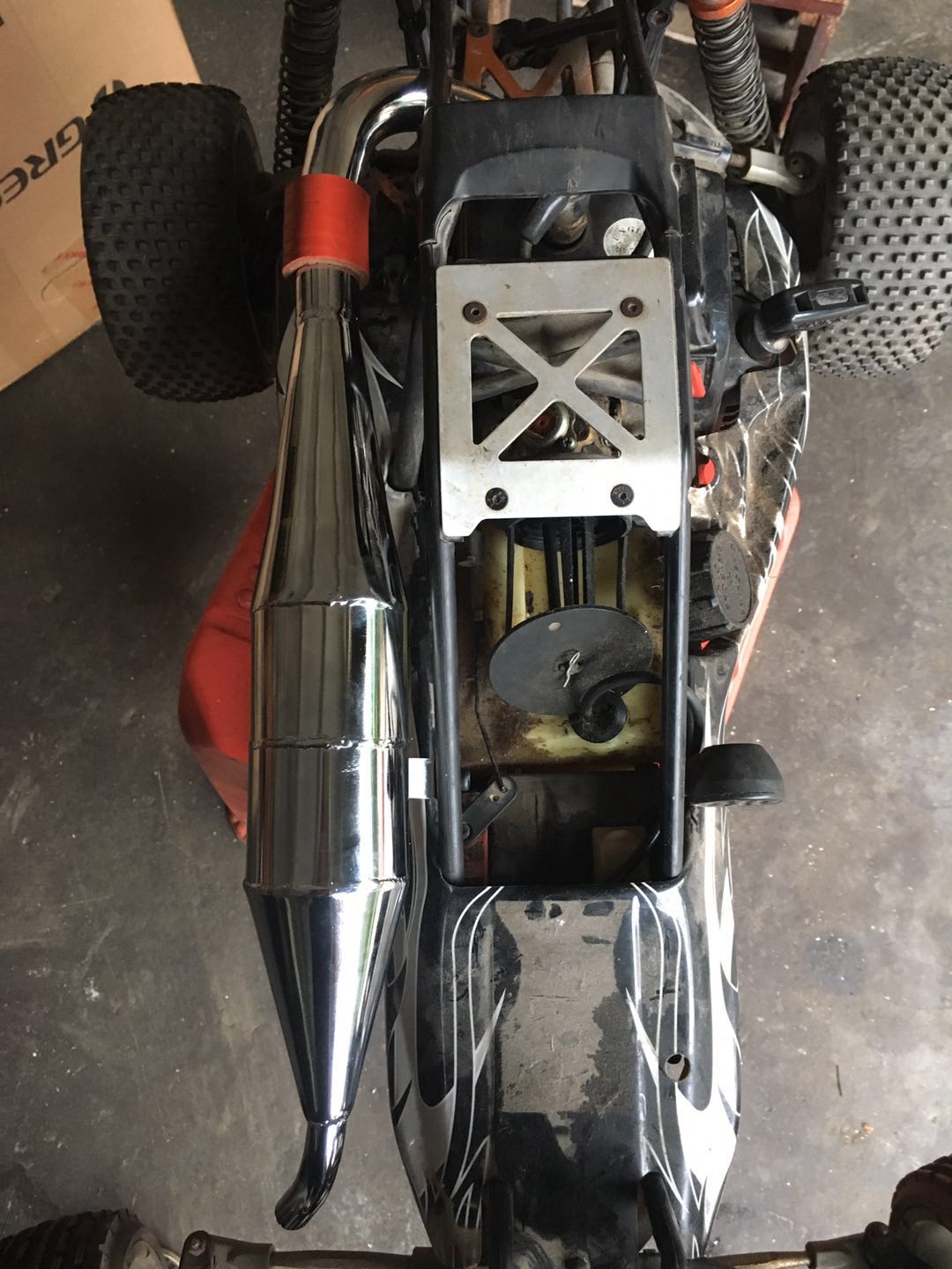 ( CN,US ) New Steel silence exhaust for hpi baja 5b (silence and stronger power)