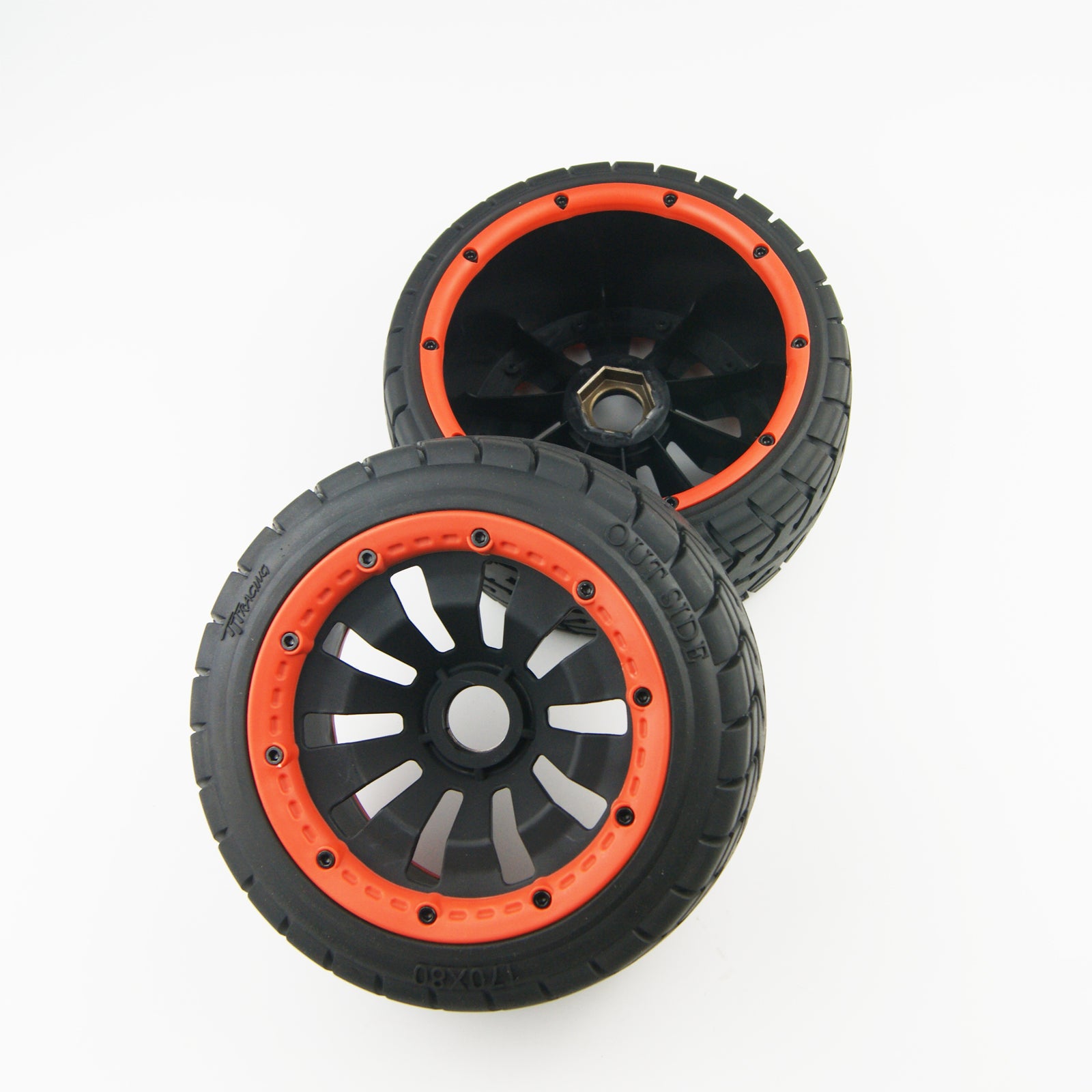 ( CN, US ) Upgrade Front rear wheel tyre set (Metal Hex wheel, PU foam, belted tire) 170mm x 80mm 60mm