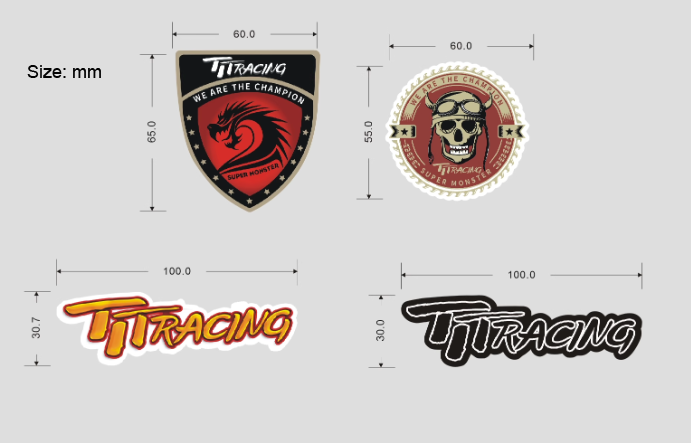 (CN,US) 4pcs Sticers Set TITRACING